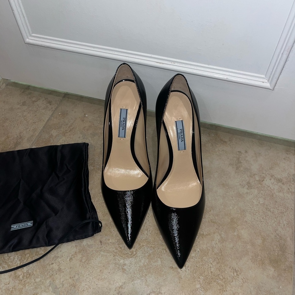 Prada Glossy Black Women's Heels - Picture 4 of 8